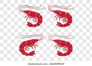 Logo do camarão. Camarão isolado em fundo branco 