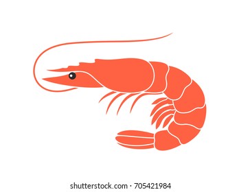 Shrimp logo. Isolated shrimp on white background. Prawns



