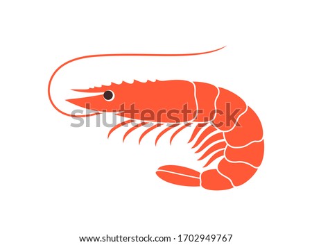 Shrimp logo. Isolated shrimp on white background. Prawns Foto d'archivio © 