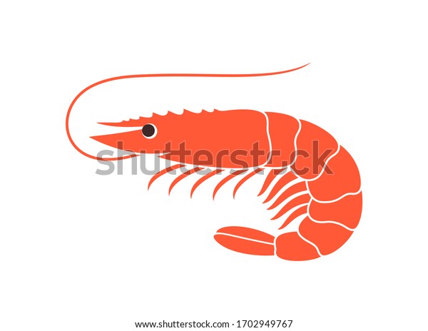 Shrimp\
logo. Isolated shrimp on white background.\
Prawns
