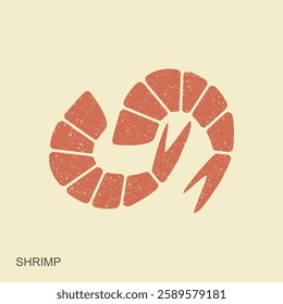 Shrimp logo. Isolated shrimps in retro style. Prawns vector illustration