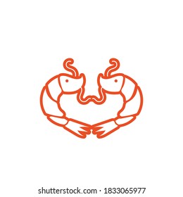 logotipo de camarón y vector de símbolo