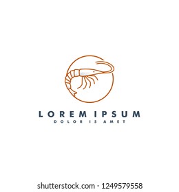 shrimp logo template design vector illustration