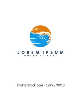 shrimp logo template design vector illustration