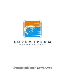 shrimp logo template design vector illustration