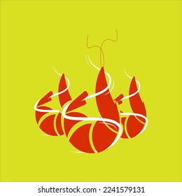 shrimp logo, three shrimp logo for seafood business