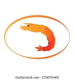 Shrimp Logo vector design illustration isolated in white
