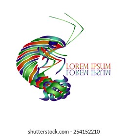 Shrimp Logo vector design template. Creative idea logotype. Seafood Logotype concept icon. Fishing sign. Aquarium symbol. Prawn mascot, team logo design. Use for any type of company.