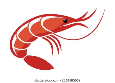 Shrimp Logo Vector - High-Quality Shrimp Logo Design for Branding.The detailed shrimp design is available in scalable vector format, offering flexibility for use across various platforms and mediums.