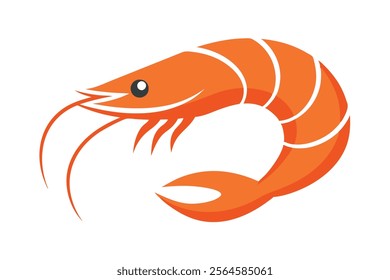 Shrimp Logo Vector - High-Quality Shrimp Logo Design for Branding.The detailed shrimp design is available in scalable vector format, offering flexibility for use across various platforms and mediums.