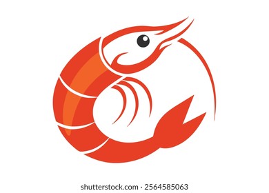 Shrimp Logo Vector - High-Quality Shrimp Logo Design for Branding.The detailed shrimp design is available in scalable vector format, offering flexibility for use across various platforms and mediums.