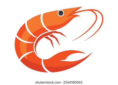 Shrimp Logo Vector - High-Quality Shrimp Logo Design for Branding.The detailed shrimp design is available in scalable vector format, offering flexibility for use across various platforms and mediums.