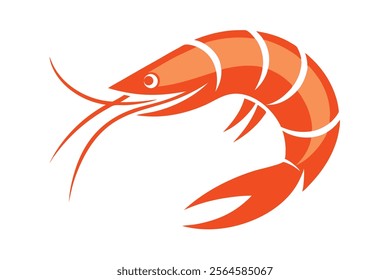 Shrimp Logo Vector - High-Quality Shrimp Logo Design for Branding.The detailed shrimp design is available in scalable vector format, offering flexibility for use across various platforms and mediums.