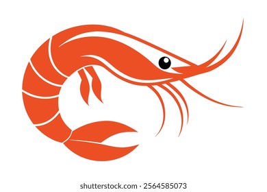 Shrimp Logo Vector - High-Quality Shrimp Logo Design for Branding.The detailed shrimp design is available in scalable vector format, offering flexibility for use across various platforms and mediums.