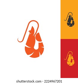 Shrimp logo vector illustration design. very suitable for restaurant logos, brand, seafood, etc.