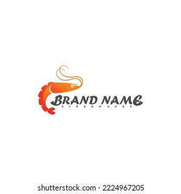 Diseño de ilustración vectorial del logotipo de camarón. muy adecuado para logotipos de restaurante, marca, mariscos, etc.