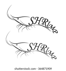 shrimp logo . Vector shrimp sketch for your design.