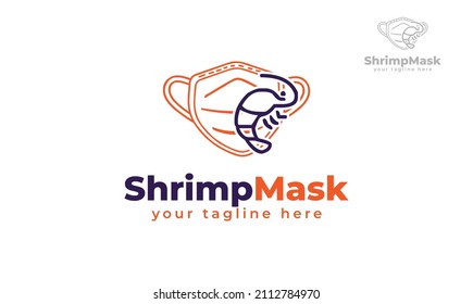 Diseño del logo de la máscara de gambas. vector