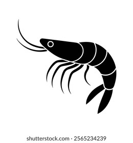 Shrimp minimalist simple vector with a white background