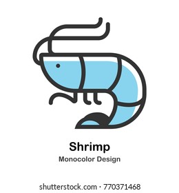 Shrimp Mono-color vector illustration