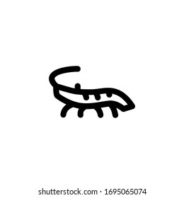 Shrimp Ocean Animal Outline Icon Logo Vector Illustration
