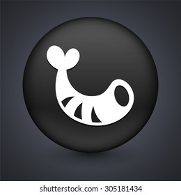 Shrimp on Black Round Button