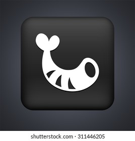 Shrimp on Black Square Button