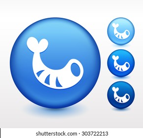 Shrimp on Blue Round Button