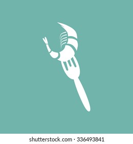 Shrimp on a fork icon