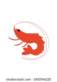 Shrimp on a white background