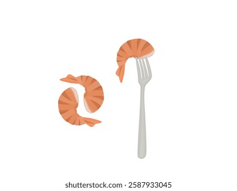 Shrimp on a white background.