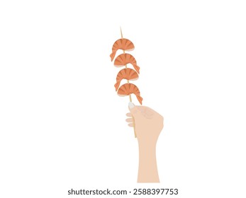 Shrimp on a white background.