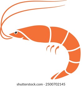 Shrimp on white background vector. Fresh sea shrimp. Boiled shrimp in shell. Seafood