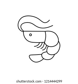 Shrimp outline icon. linear style sign for mobile concept and web design. Shellfish simple line vector icon. Symbol, logo illustration. Pixel perfect vector graphics