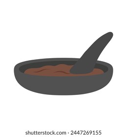 Shrimp paste chili sauce cartoon, digital art illustration