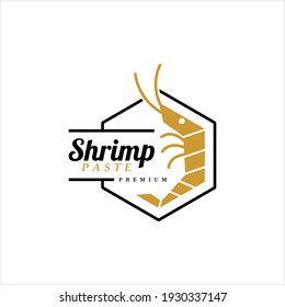 Shrimp Paste Logo Traditional Asian Food, Delicious Seasoning Ingredient Seafood Flavor for Culinary Label Template Inspiration