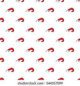 Shrimp pattern. Cartoon illustration of shrimp vector pattern for web