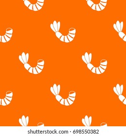 Shrimp pattern repeat seamless in orange color for any design. Vector geometric illustration
