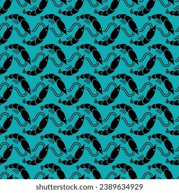 Shrimp pattern seamless. Sea shrimp background. Baby fabric texture