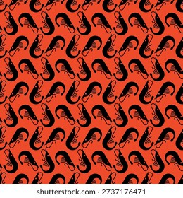 Shrimp pattern seamless. Small crustacean background