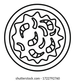 Shrimp pizza icon. Outline shrimp pizza vector icon for web design isolated on white background