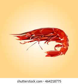 Shrimp polygonal. Illustration of shrimp