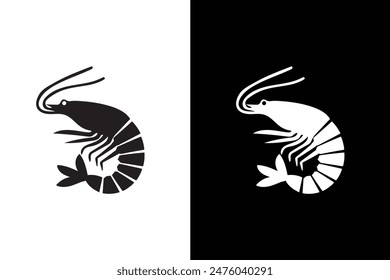 Shrimp, Prawn icon vector, filled flat sign, solid pictogram isolated on white black background