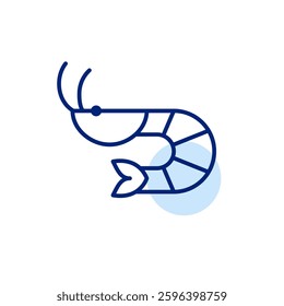 Shrimp or prawn. Seafood dishes or groceries shopping. Pixel perfect, editable stroke vector icon