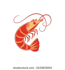 Camarón Gambas Mariscos Línea plana Iconos
