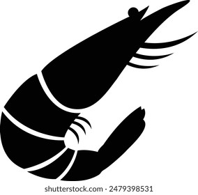 Shrimp prawn silhouette for graphic design and illustration