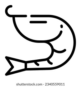 Logotipo del símbolo de la línea simple de camarón Prawn