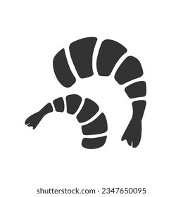 Shrimp or prawn, sushi vector icon on white background