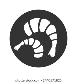 Shrimp or prawn, sushi vector icon on white background