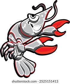 A SHRIMP WITH RED CAPTIONS